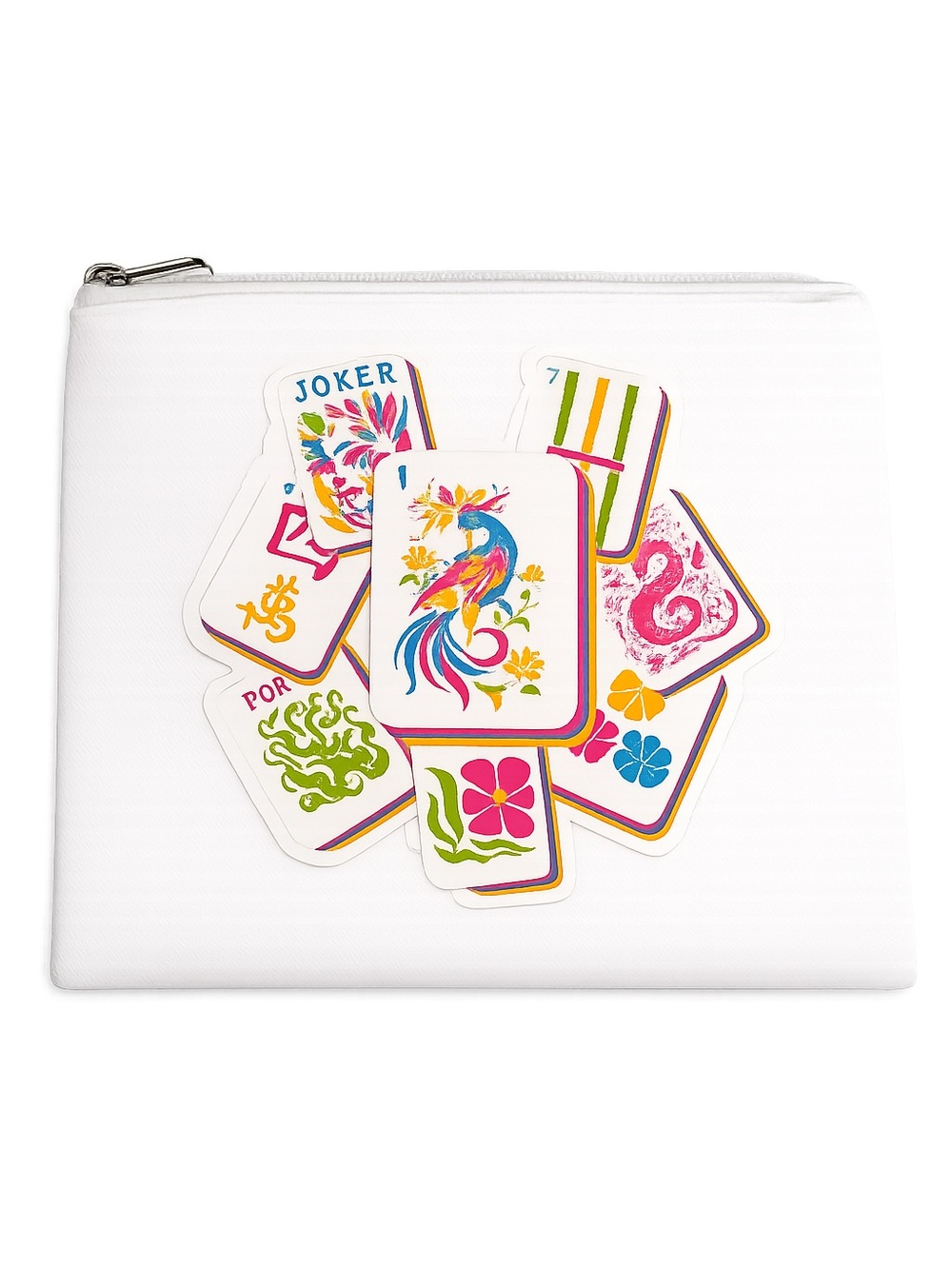 Mahjong Tile Canvas Zip Pouch 9.5 in x 7.5 in - Picture 2 of 5
